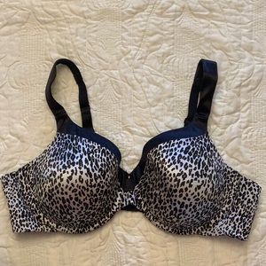 Vanity Fair Black Leopard Bra
